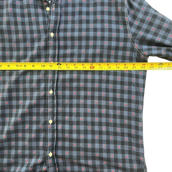 Frank & Eileen Paul Men’s Button Down Shirt M Italian Cotton Navy Plaid Ret $228 - Picture 4 of 10